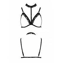 Бюстгальтер-стрепи з чокером SHELLY BRA black L/XL - Passion Exclusive, фото 6