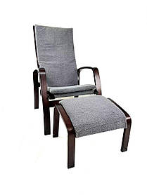 Крісло для відпочинку з підніжкою Avko ARC011 Walnut Grey