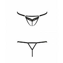 Відверті трусики-стрепи з мереживом SOLON THONG black L/XL - Passion Exclusive, фото 6