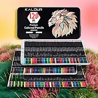 Дитячий набір кольорових олівців для малювання та розвитку творчості хлопчику дівчинці 120 предметів у пеналі