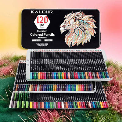 Дитячий набір кольорових олівців для малювання та розвитку творчості хлопчику дівчинці 120 предметів у пеналі
