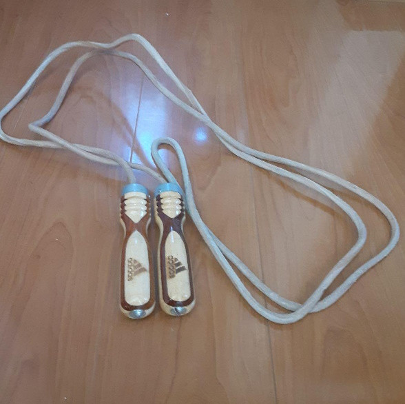 Скакалка для боксу спорту ADIDAS шкіряна з дерев'яними ручками боксерська кросфіт професійна оригінал