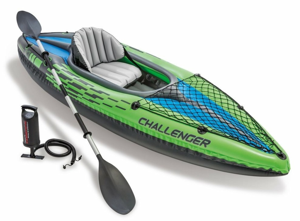 Лодка CHALLENGER K1 KAYAK 68305 274-76-38 см, надувна, на 1 люд, насос, весло, фото 1