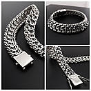 Широкий браслет срібний чоловічий фараон (тризуб, імператор). Масивний браслет 50 гр, замок коробка 24 см, фото 7