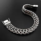 Широкий браслет срібний чоловічий фараон (тризуб, імператор). Масивний браслет 50 гр, замок коробка 24 см, фото 8