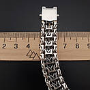 Широкий браслет срібний чоловічий фараон (тризуб, імператор). Масивний браслет 50 гр, замок коробка 24 см, фото 5