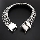 Широкий браслет срібний чоловічий фараон (тризуб, імператор). Масивний браслет 50 гр, замок коробка 24 см, фото 6