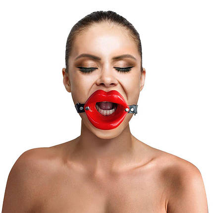 Кляп-розширювач у формі губ на ремінці, натуральна шкіра Gag Lips SO5148, фото 1