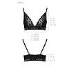 Еластичний топ з мереживом Passion PS001 TOP M, black, фото 6
