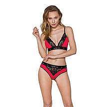 Еластичний топ з мереживом Passion PS001 TOP M, red-black, фото 2