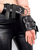 Манжети для підвішування за руки Kinky Hand Cuffs For Suspension з натуральної шкіри, колір чорний SO5183, фото 3