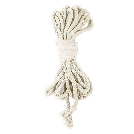 Бавовняна мотузка BDSM 8 метрів, 6 мм, біла SO5212, фото 1