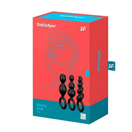 Набір анальних іграшок Satisfyer Plugs black (set of 3) - Booty Call, макс. діаметр 3см SO2323, фото 3