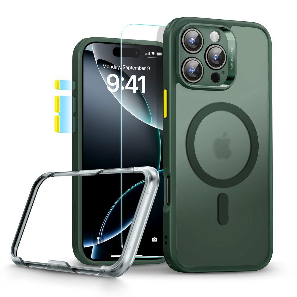 Чохол і скло ESR для iPhone 16 Pro Max - Classic Pro Set Halolock MagSafe, Frosted Green (4894240230138)