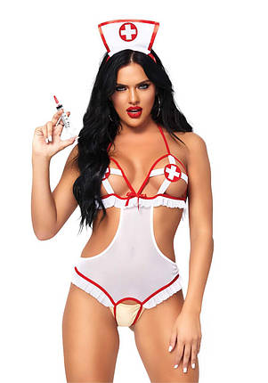 Leg Avenue Roleplay Naughty Nurse OS White/Red, фото 1