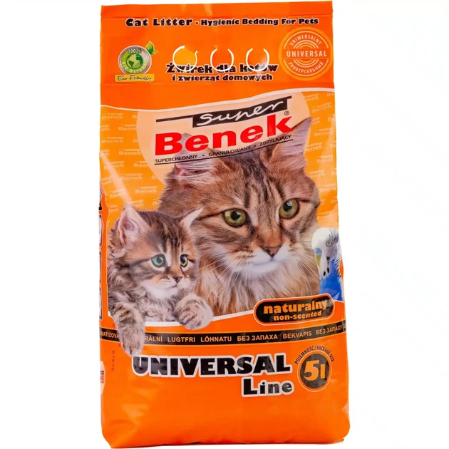 Наповнювач бентонітовий - Super Benek Uniwersalny Naturalny (без запаху) - 5 л