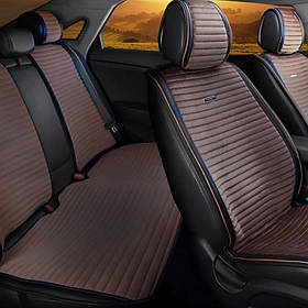 Повний комплект накидок CarFashion, модель MONACO PLUS, шоколад/чорний