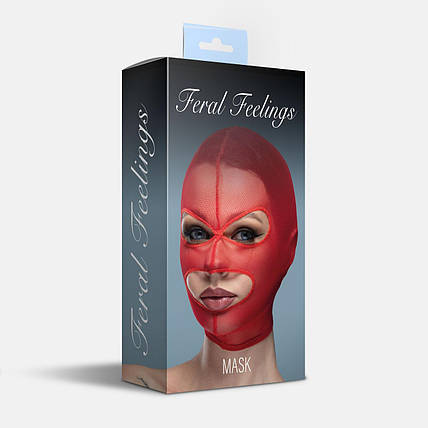 Маска сітка з відкритим ротом і очима Feral Feelings — Mask Red, фото 2