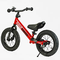 Біговел для дитини від 2 років Червоний, надувні колеса 12 дюймів, сталева рама, дзвіночок, до 30 кг, NV-12306