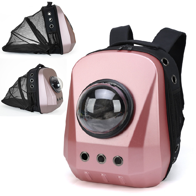 Рюкзак для перенесення кішок і собак розсувний з ілюмінатором CosmoPet CP-22 Pink