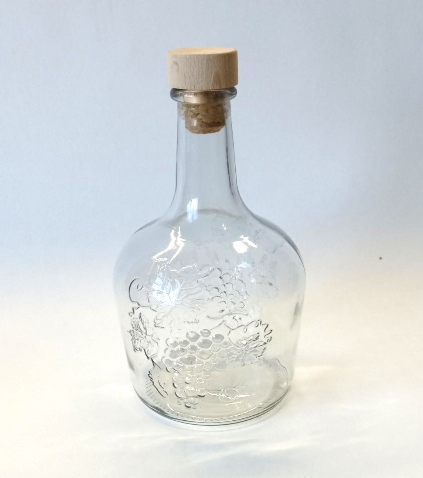 Пляшка скляна з дерев'яним корком "Фунфир" 3,0 л, фото 1