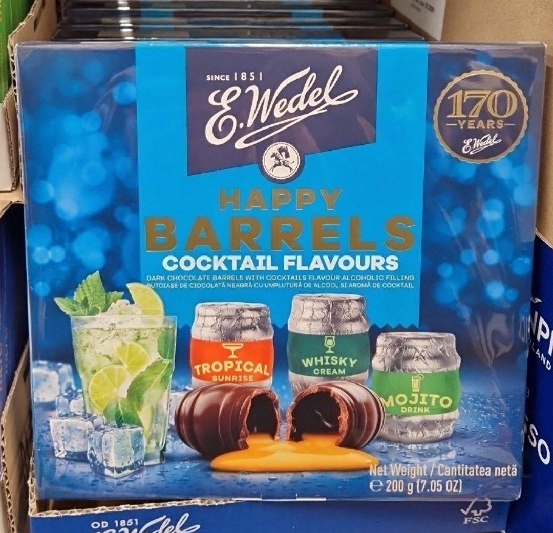 Цукерки з алкоголем E.Wedel Happy Barrels 200 г.