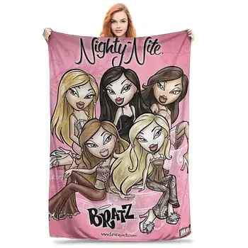 Плюшевий плед ковдра покривало Bratz Братц 150х200 см