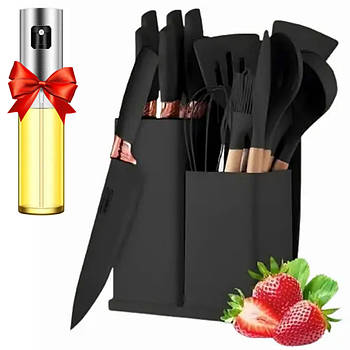 Набір кухонного приладдя 19шт + Подарунок Диспенсер для олії OIL BOTTLE / Кухонний набір приладів