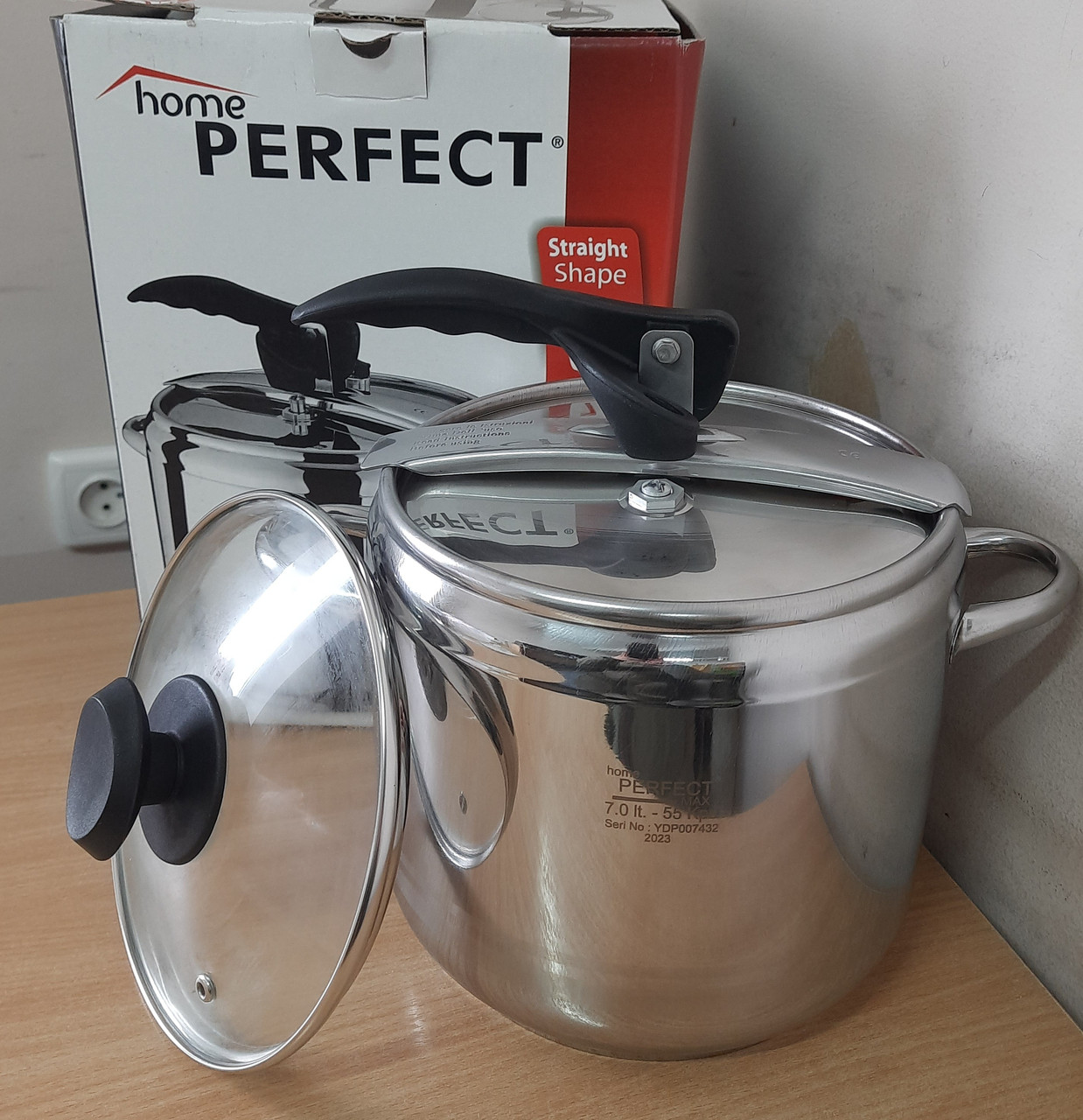 Скороварка 9 л 2в1 зі скляною кришкою Home Perfect Туреччина з нержавіючої сталі, фото 1