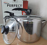Скороварка 9 л 2в1 зі скляною кришкою Home Perfect Туреччина з нержавіючої сталі, фото 4