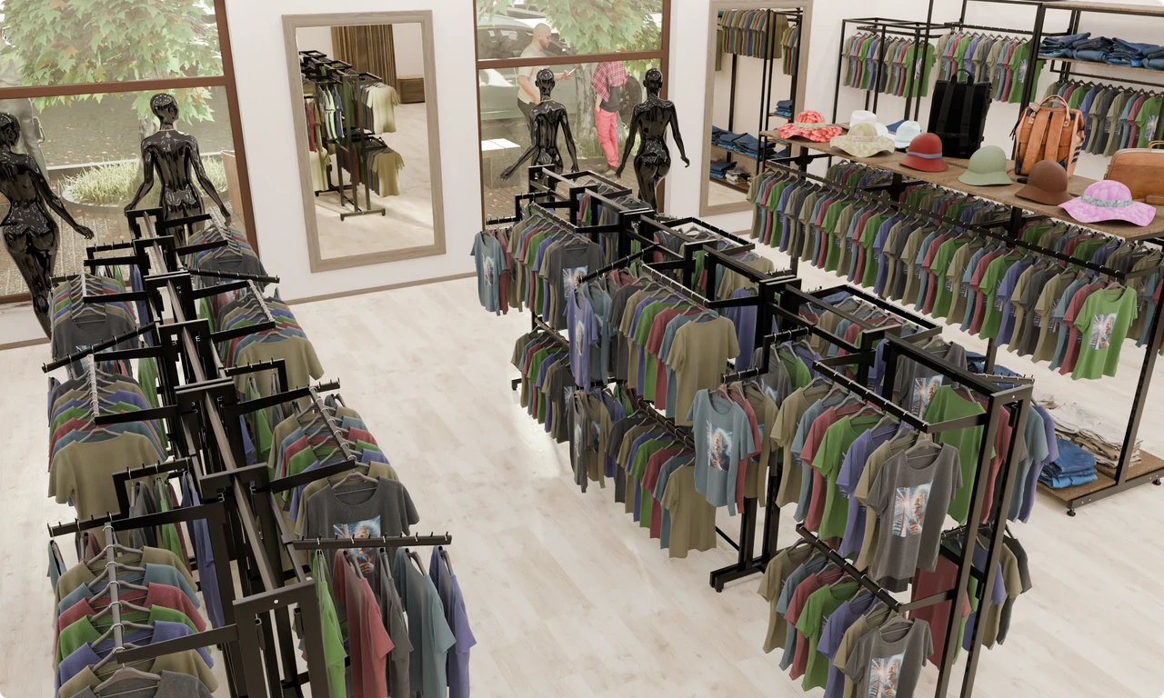 Варіант встановлення обладнання для магазину одягу Варіант встановлення обладнання для магазину одягу