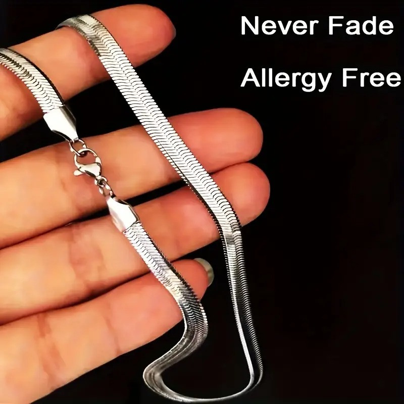 Чоловічий або жіночий сріблястий ланцюг «Fashion Silver» зі сталі 315L зміїний 60 см 3 мм преміум якість, фото 1