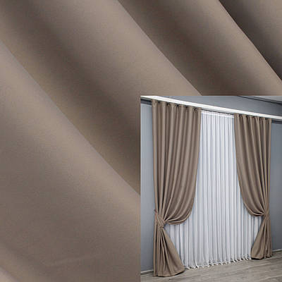 Комплект штор (2шт. 1,5х2,9м.) блекаут, колекція "Midnight". Колір капучино. Код 1674ш 33-0565