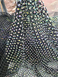 Сітка-паєтка монетка одностороння срібло на білій сітці