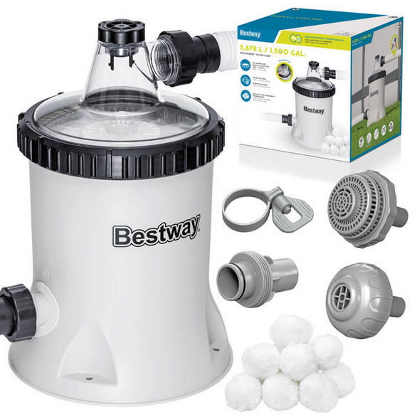 Фільтр-насос для басейну Bestway 58870 + фільтр-кульки Polysphere 240 г