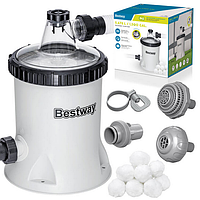 Фільтр-насос для басейну Bestway 58870 + фільтр-кульки Polysphere 240 г