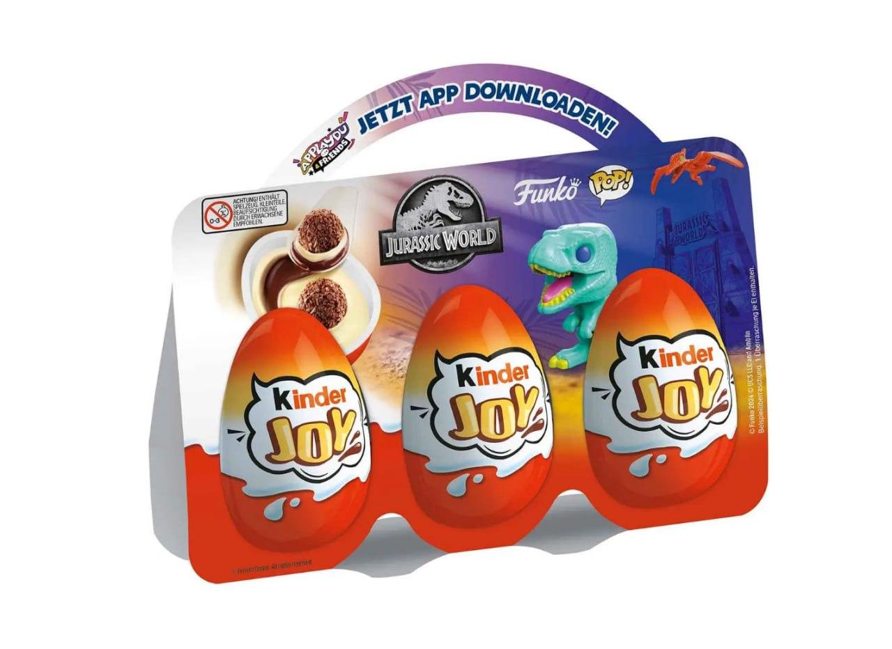 Набір шоколадних яєць Kinder Joy Jurassic World 3шт х 20г
