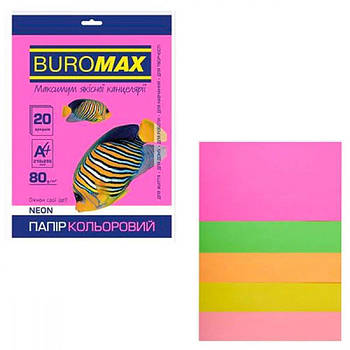 Папір BuroMAX А4 (5х4 20л) NEON 643839 G-Rich