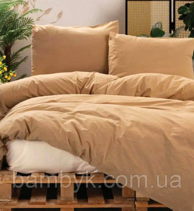 Постільна білизна Cotton Box Neat ранфорс/жатка бавовняна євро розміру Туреччина "Bej Krem"