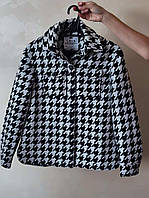 Жіноча сорочка-пальто в карту червоного кольору з кашеміру з начосом