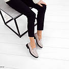 Жіночі шкіряні туфлі лофери бежевого кольору, фото 4