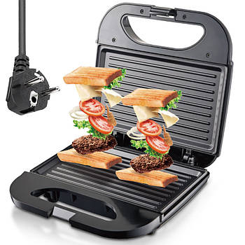 Сендвічниця з антипригарним покриттям 600мл, 2000Вт, BT-261 / Бутербродниця гриль / Електробутербродниця
