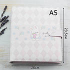 Дитячий альбом, блокнот із шкірзамінника А5 діаметр кілець 25мм Блакитний BSH062, фото 7