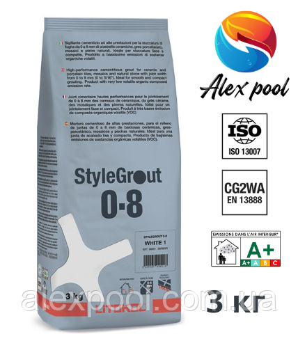 Litokol StyleGrout 0-8 3 кг - Цементна затирка нового покоління Від 0 до 8 мм - BROWN 1, 2,3. Клас CG2WA