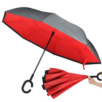 Жіноча парасолька навпаки 120см, Up-Brella / Парасолька від дощу / Парасолька зворотного складання / Складна парасолька антивітер