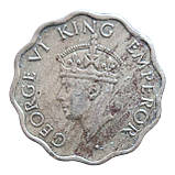 Індія - Британська 1 анна, 1945 Мітка монетного двору: "•" - Бомбей, фото 2