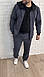 Чоловічий Спортивний костюм на замку сірий весна осінь, фото 2