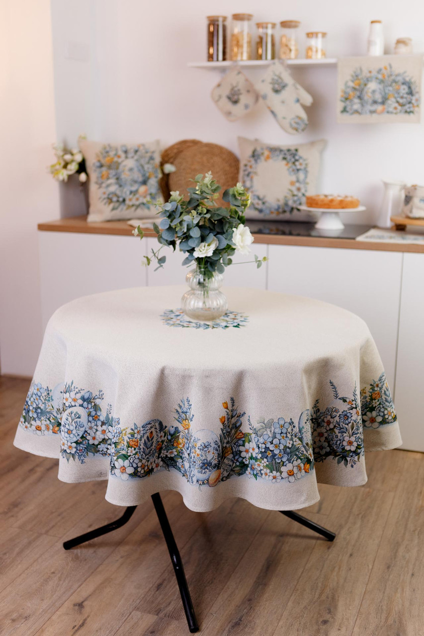 Скатертина кругла Пасхальна гобеленова Ø136 см., фото 1