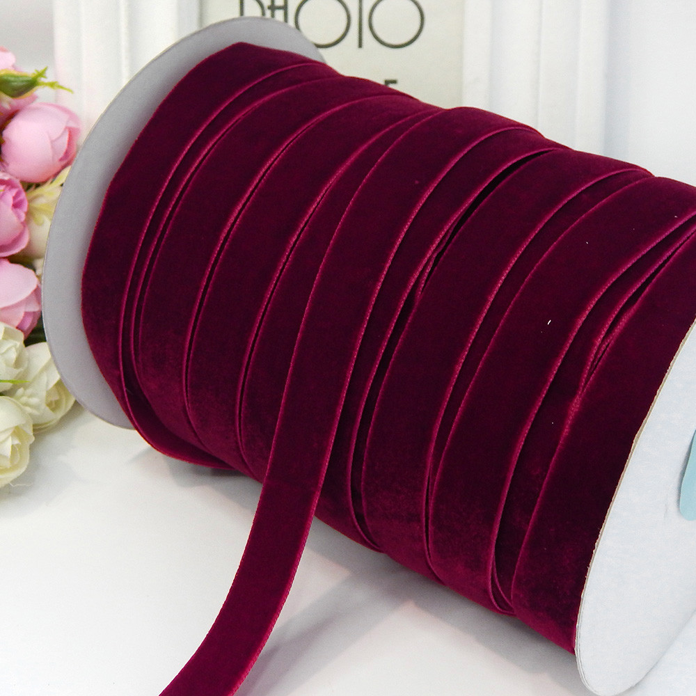 Стрічка оксамитова 1,5 см, темно-вишневий