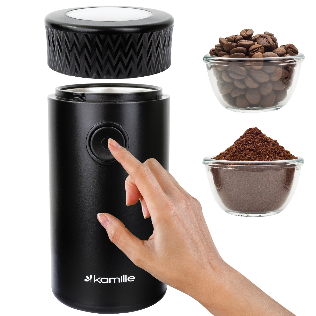 Кавомолка електрична KM-6732 із імпульсним режимом 150 Вт Kamille KM-6731, фото 1